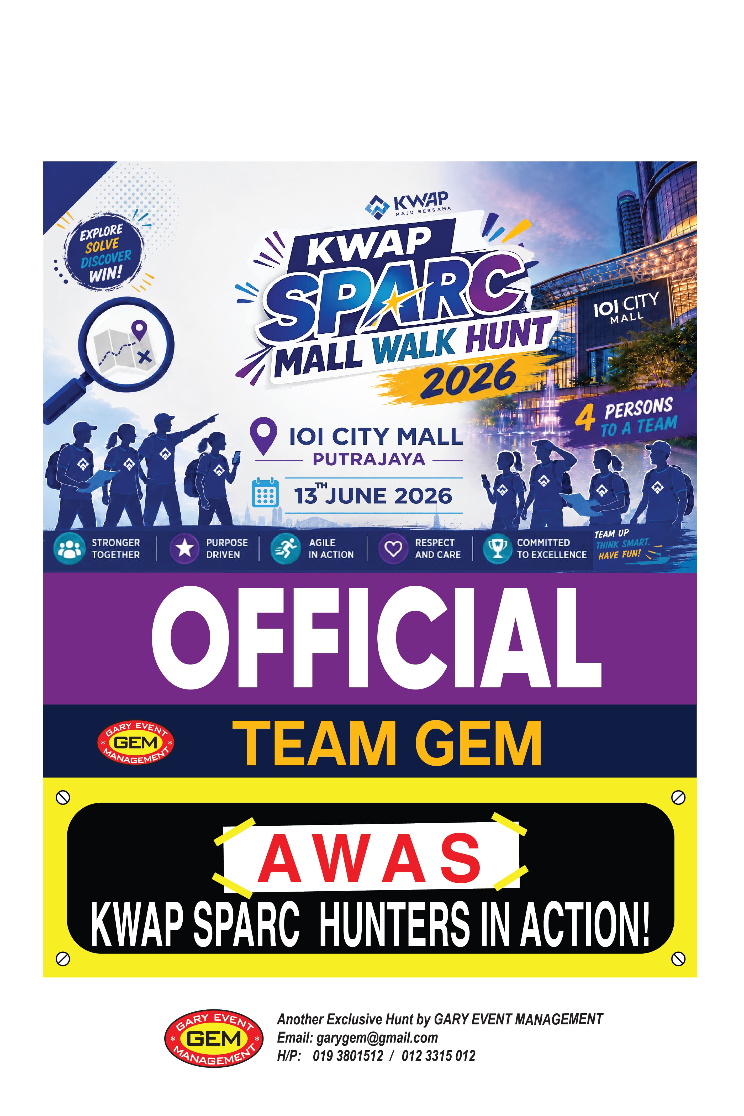KWAP SPARC Mall Walk Hunt 2026 Official Team GEM
